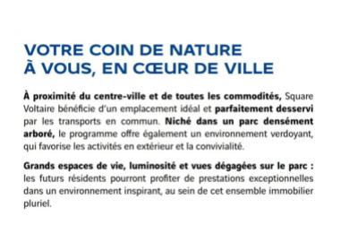 Logement neuf Dijon : Square Voltaire